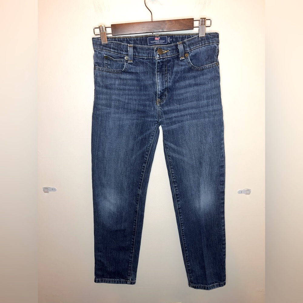 Vineyard Vines Blue Straight Jeans Classic Style Boys Youth Size 16 GUC